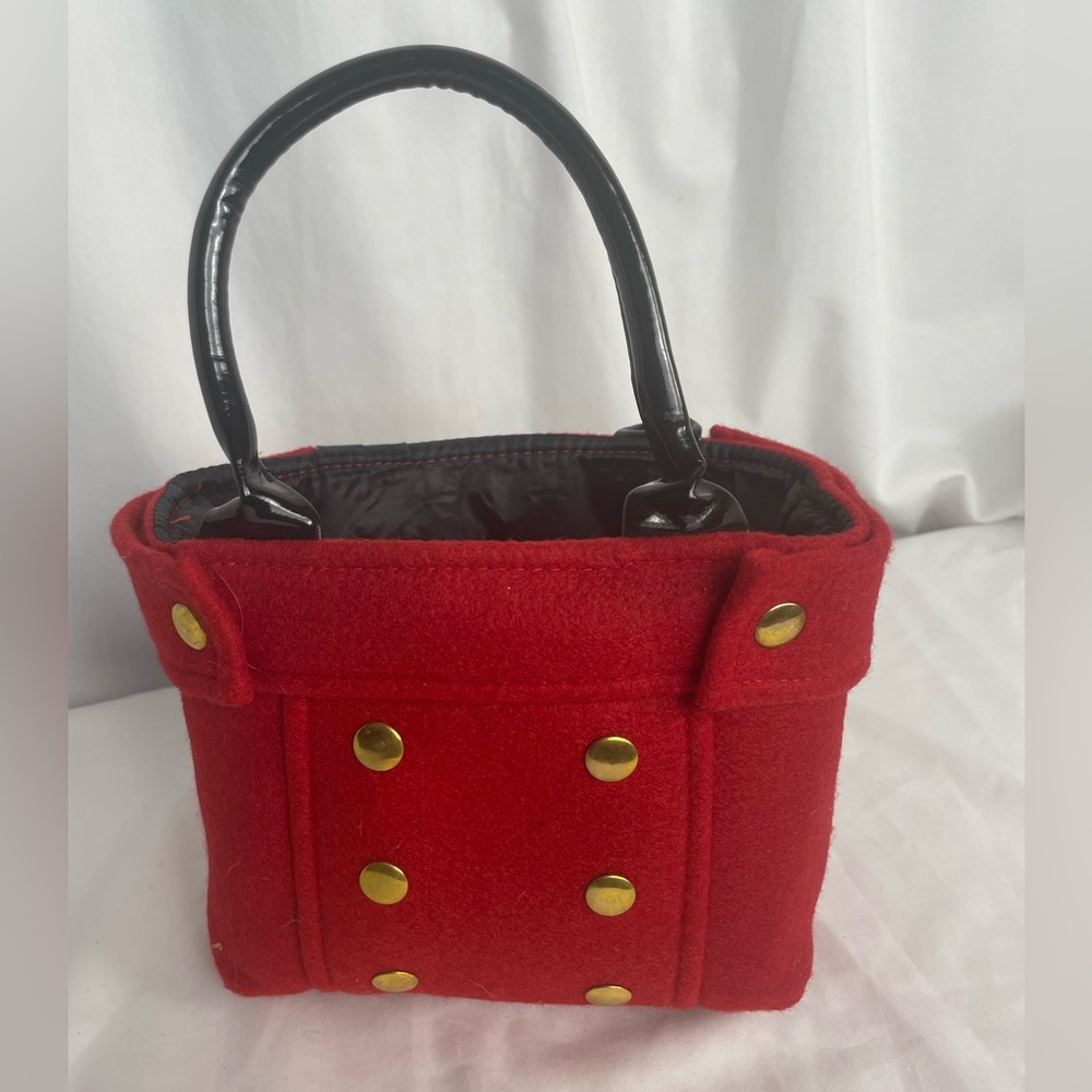 Red velvet brass bucket Disney vibes 9”